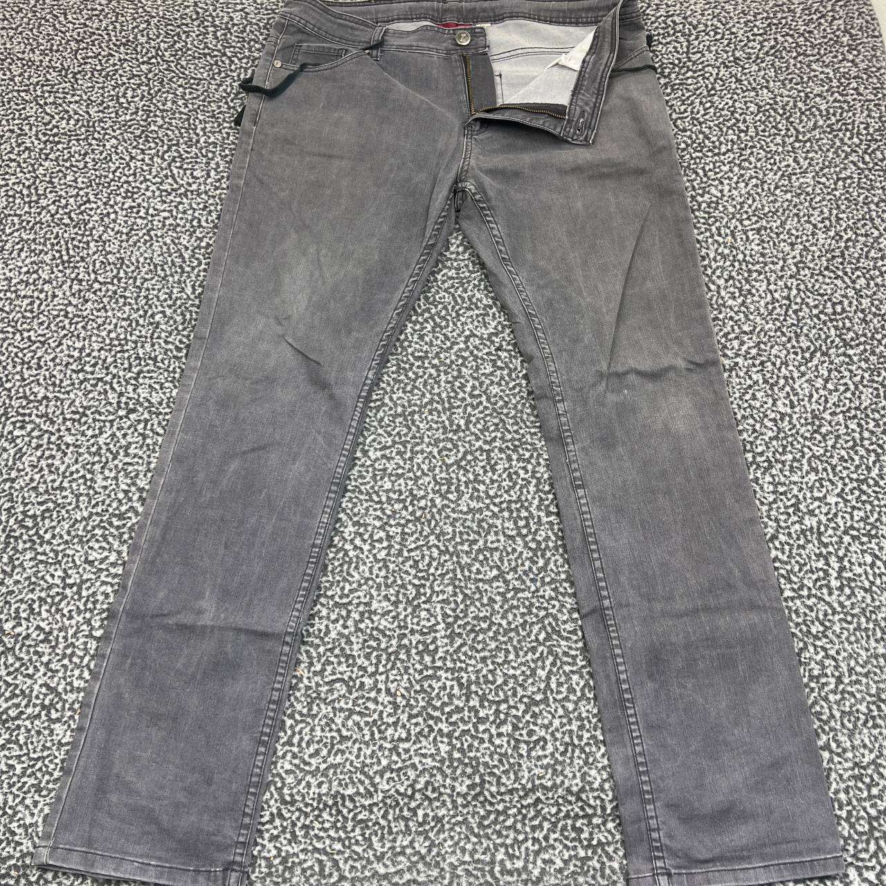 Footprint Manufacture Jeans Men 36x33 Gray Straight Denim Pants Outdoor